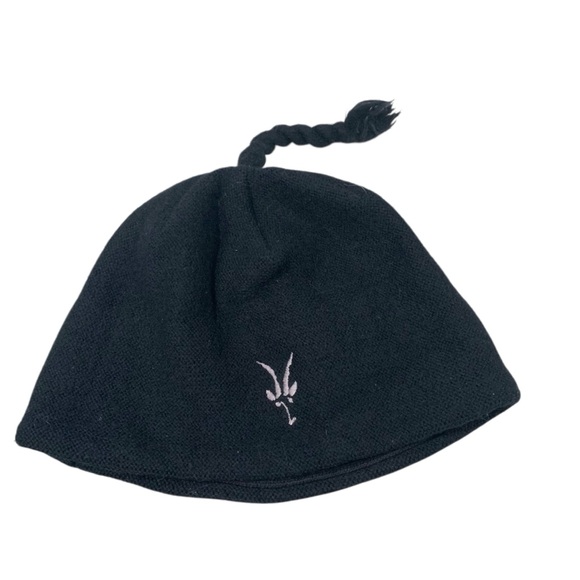 Ibex Top Knot Knit Hat Beanie Black unisex - Picture 1 of 1